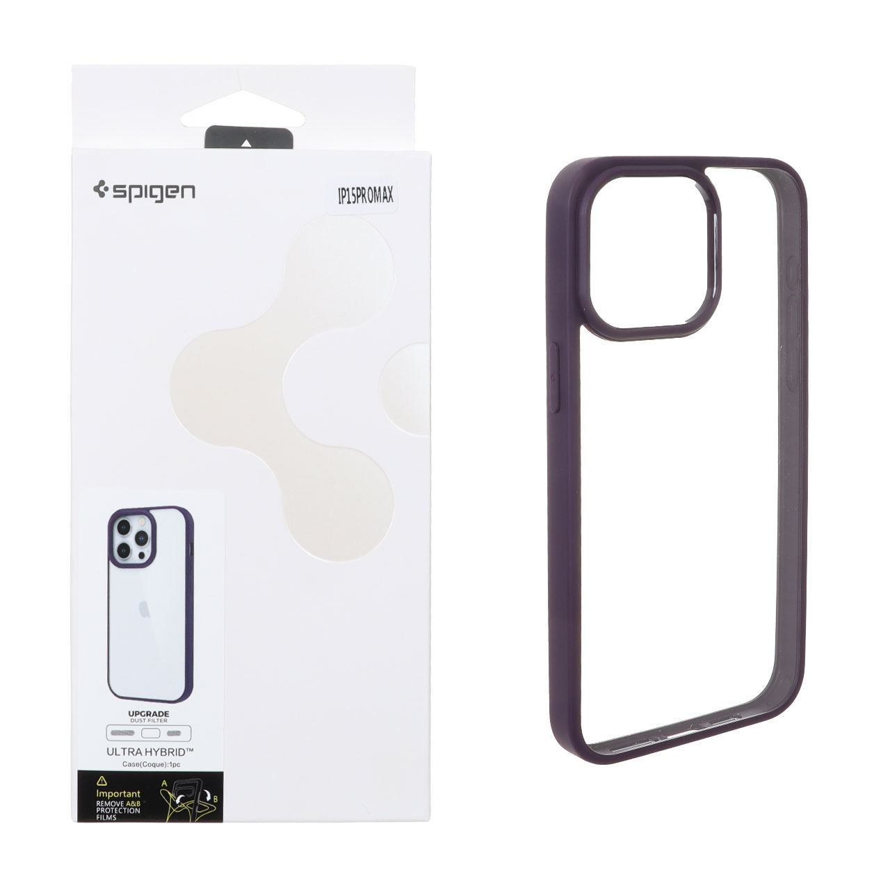قاب اورجینال Spigen با توری اسپیکر فلزی Apple iPhone 15 Pro Max - بنفش (پک دار)